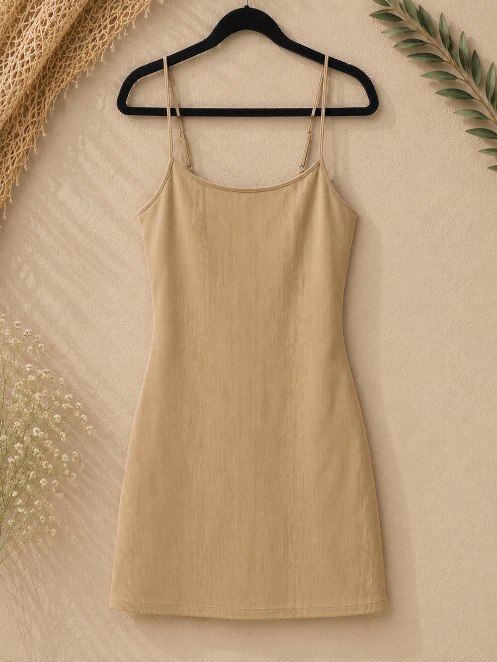 Abercrombie & Fitch Soft A&F Collection Women's Ribbed Mini Dress Tan Size S